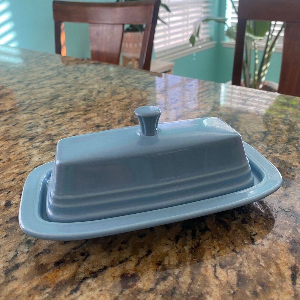 Vintage Fiestaware Blue periwinkle Butter Dish